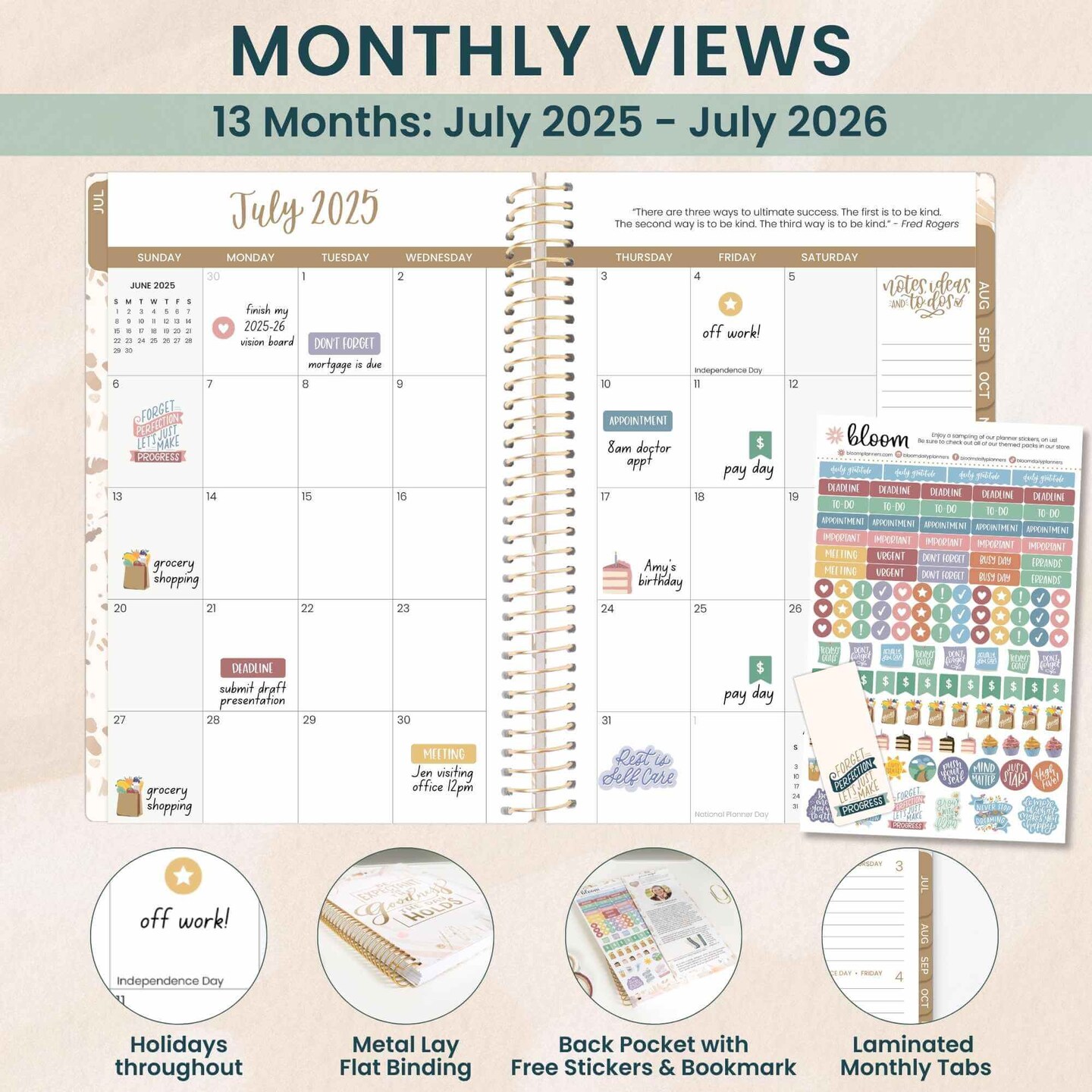 bloom daily planners 2025-26 Academic Planner, Soft Cover, 5.5&#x22; x 8.25&#x22;, Moments of Grace