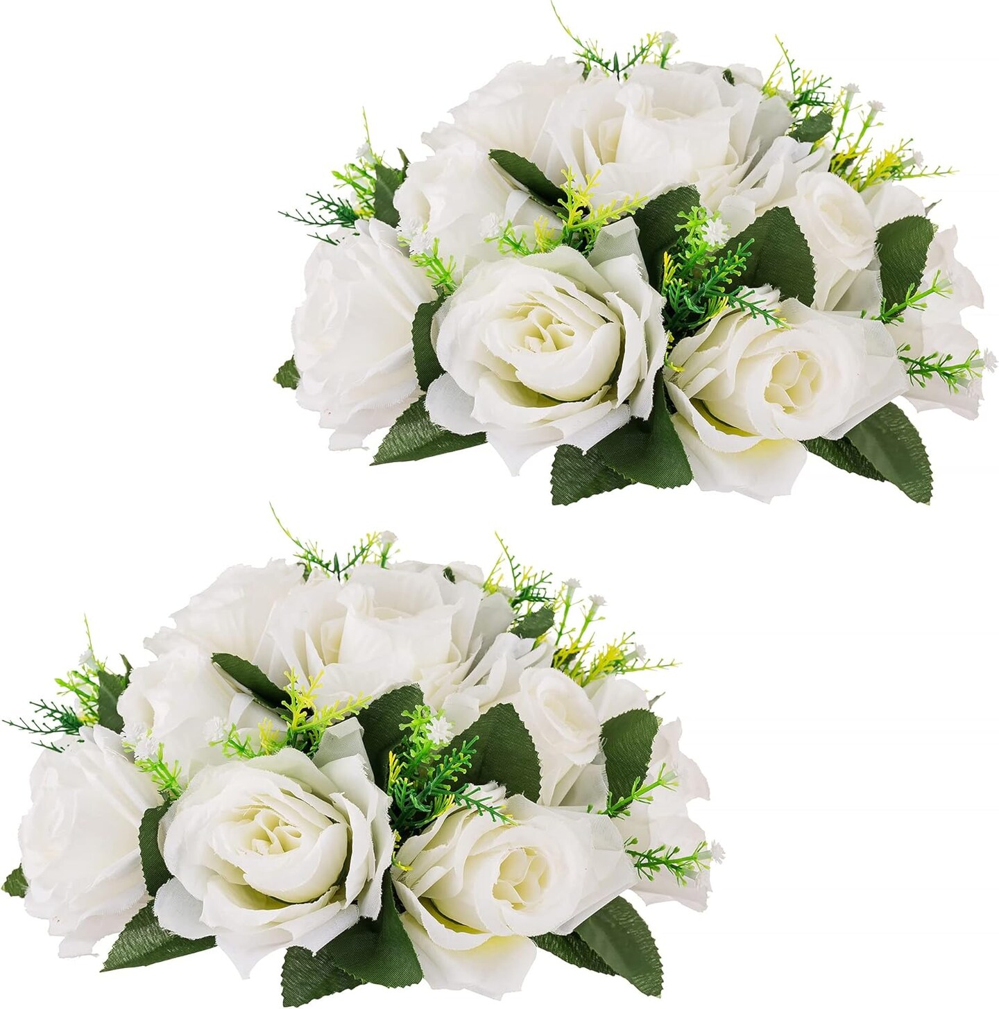 2 Pcs Artificial Flower Ball Arrangement Bouquet