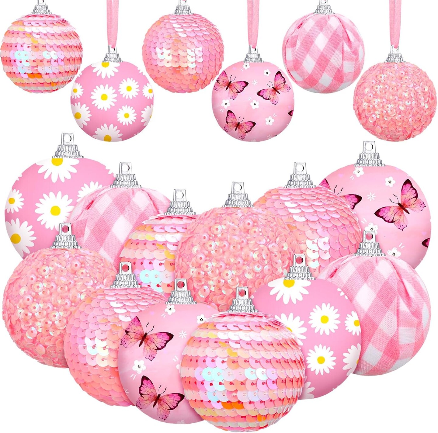 12 Pcs Spring Balls Ornaments Butterfly Ball Hanging Decorations