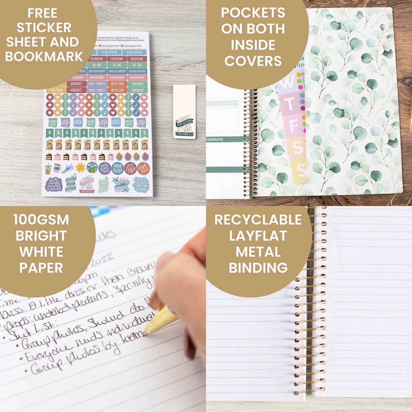 bloom daily planners 2025 Soft Cover Planner, 8.5" x 11", Boho Greenery