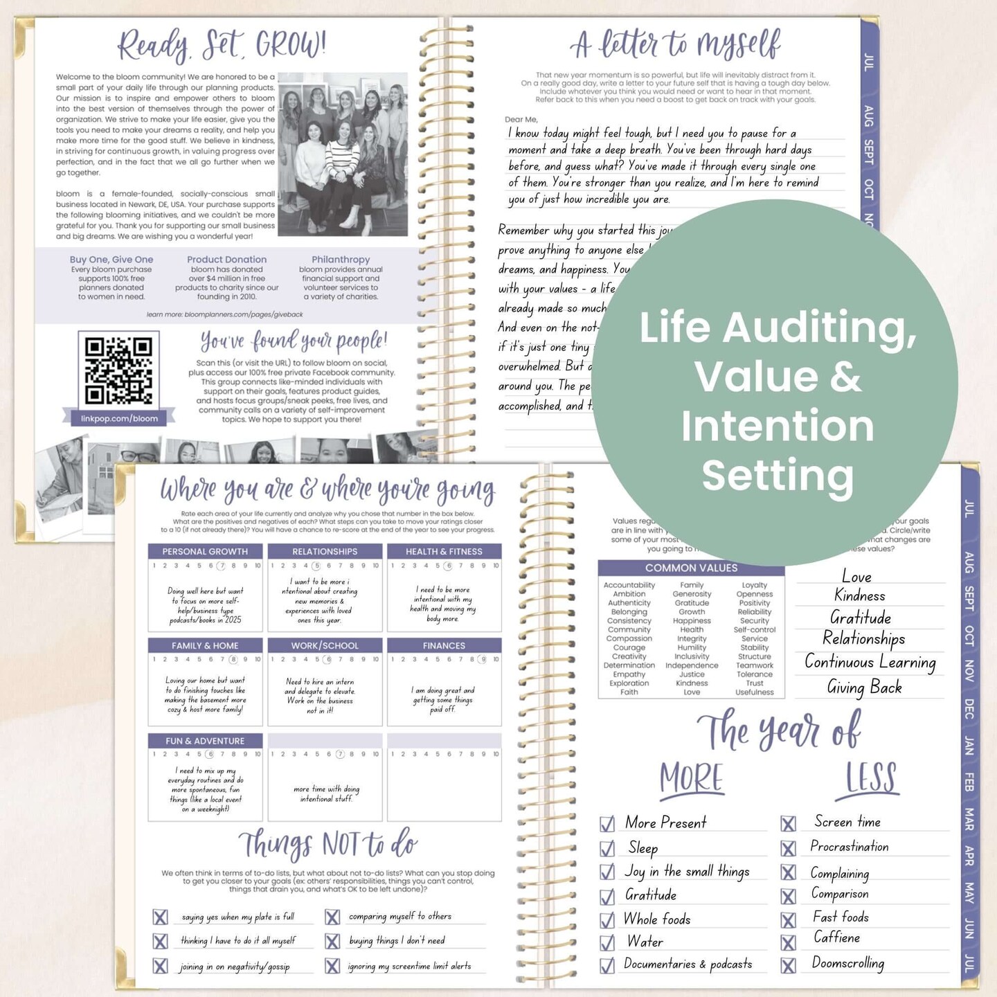 bloom daily planners 2025-26 Academic Planner, Hard Cover, 8.5&#x22; x 11&#x22;, So Many Reasons to Be Happy