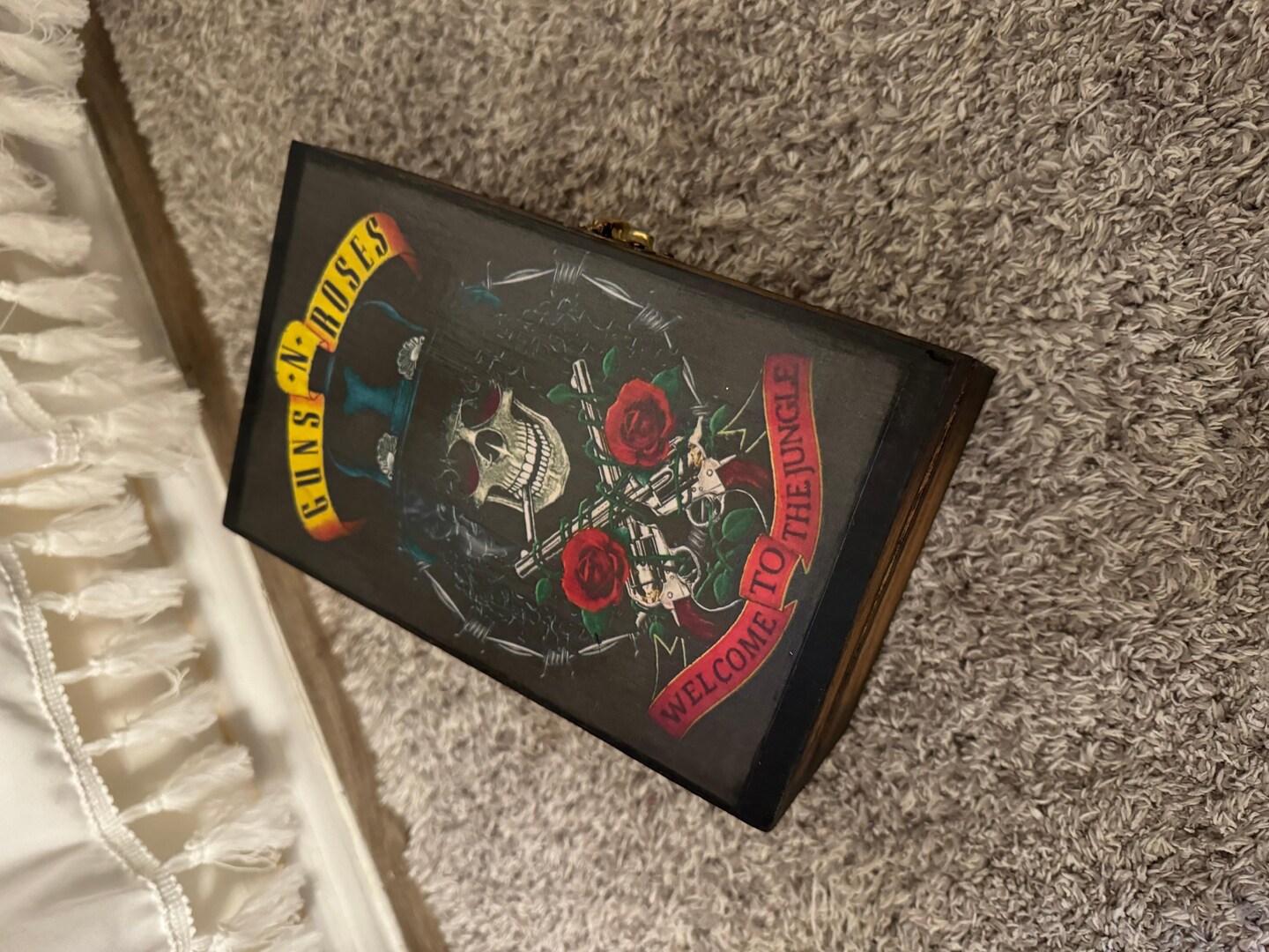 Guns N' Roses Painted Wooden keepsake trinket stash box