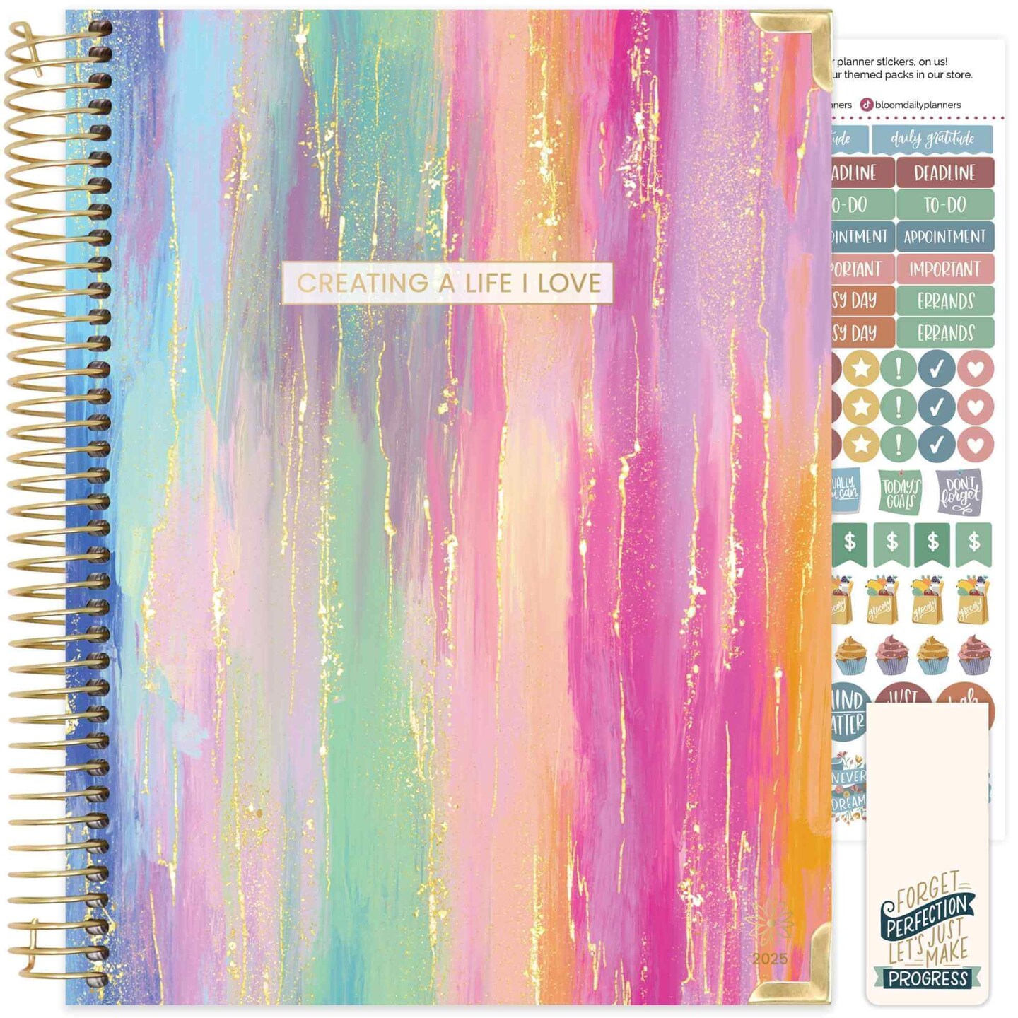 bloom daily planners 2025 Hard Cover Planner, 8.5" x 11", Creating A Life I Love