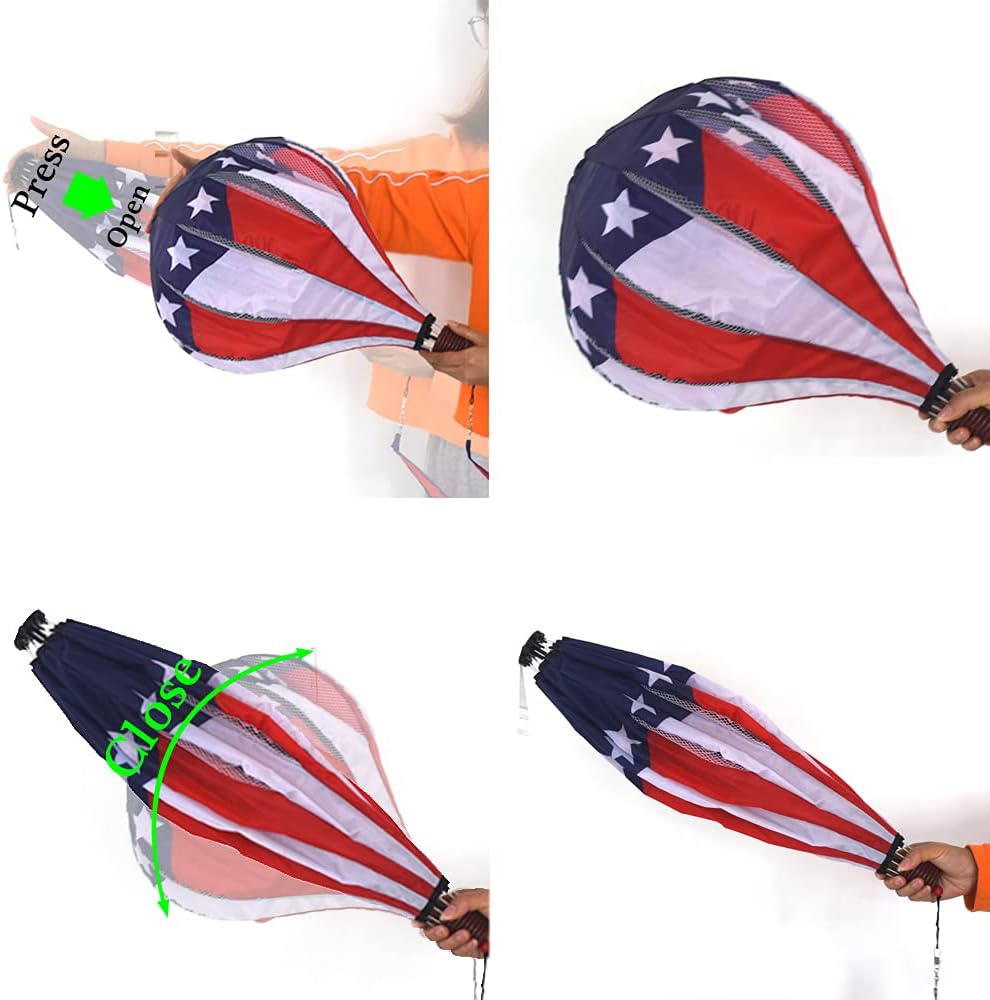 Patriotic Hot Air Balloon Garden Wind Spinners Giant Flag Pinwheels Whirligigs Windmill Toys for Kids Yard Decor Lawn Decorations