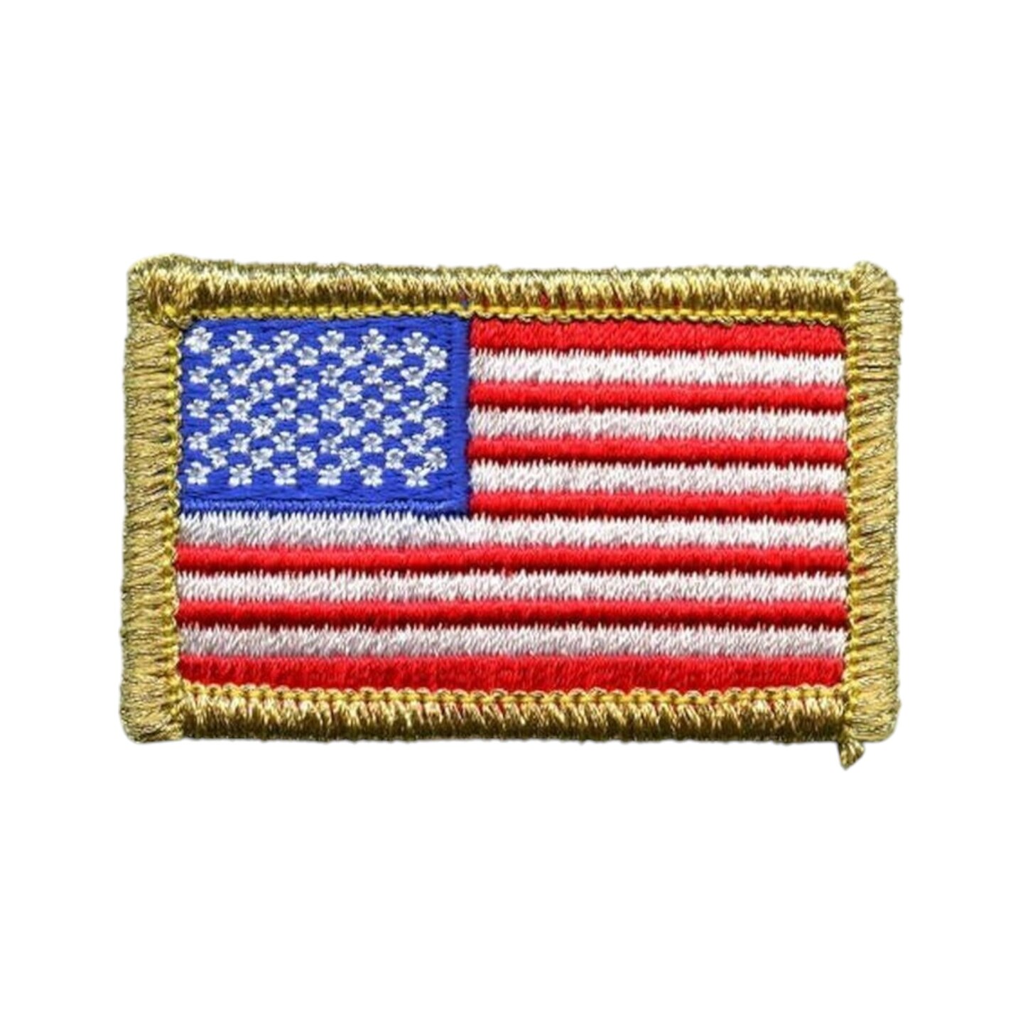 American Flag with Gold, US Flag, Embroidered, Iron on Patch