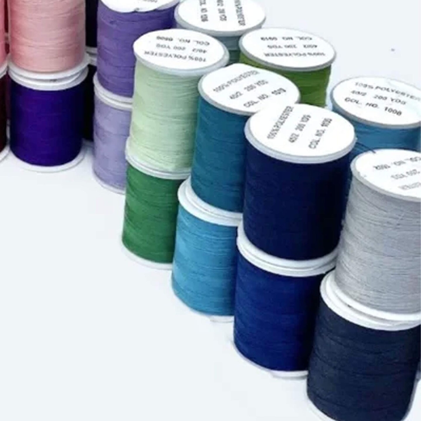 200 Yards Polyester Thread Blue Shade Small Spool for Embroidery and Crafts