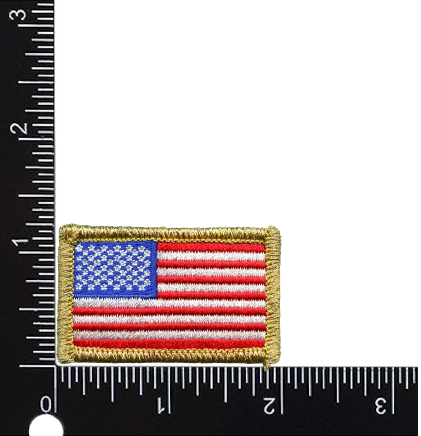 American Flag with Gold, US Flag, Embroidered, Iron on Patch
