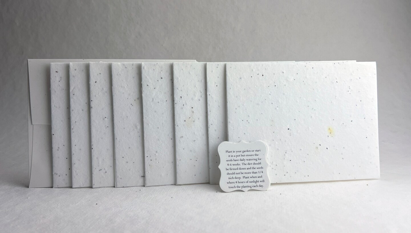 Wildflower Seed Paper A2 Folding Card - Cotton Paper Embedded with Petals Seeds - 4.25" x 5.5" - Set of 8 - With Envelopes and Guides - image17