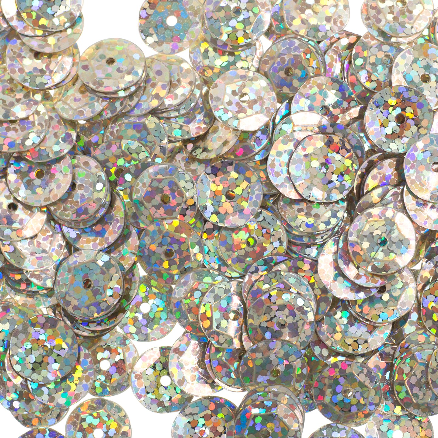 John Bead 6mm Flat Round Sequins Hologram, 1600pcs