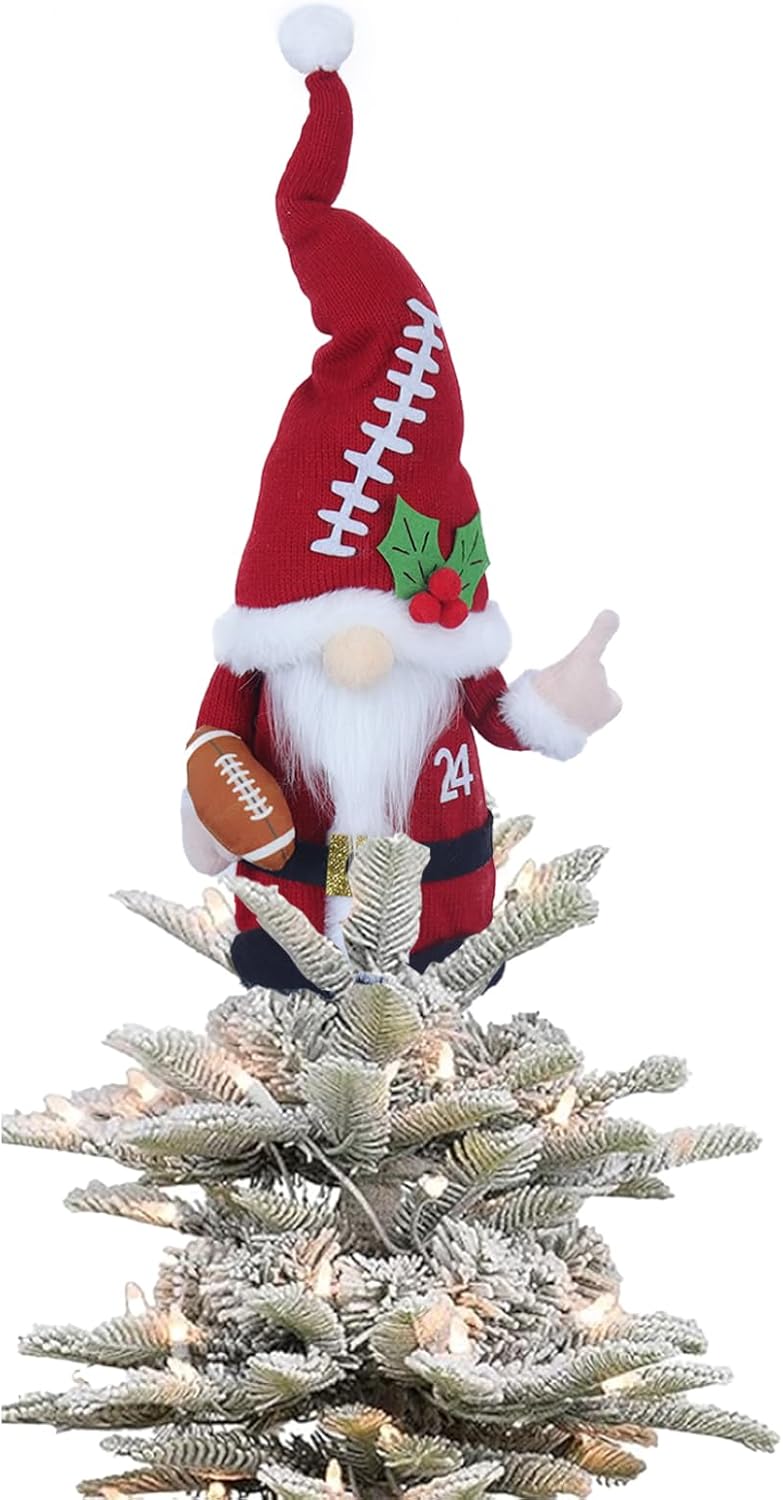 Christmas Tree Topper - Gnome Tree Topper, Santa Tree Topper, Football Themed Christmas Tree Topper Decorations, Christmas Tree Decoration, Funny Tree Topper, Unique Tree Topper