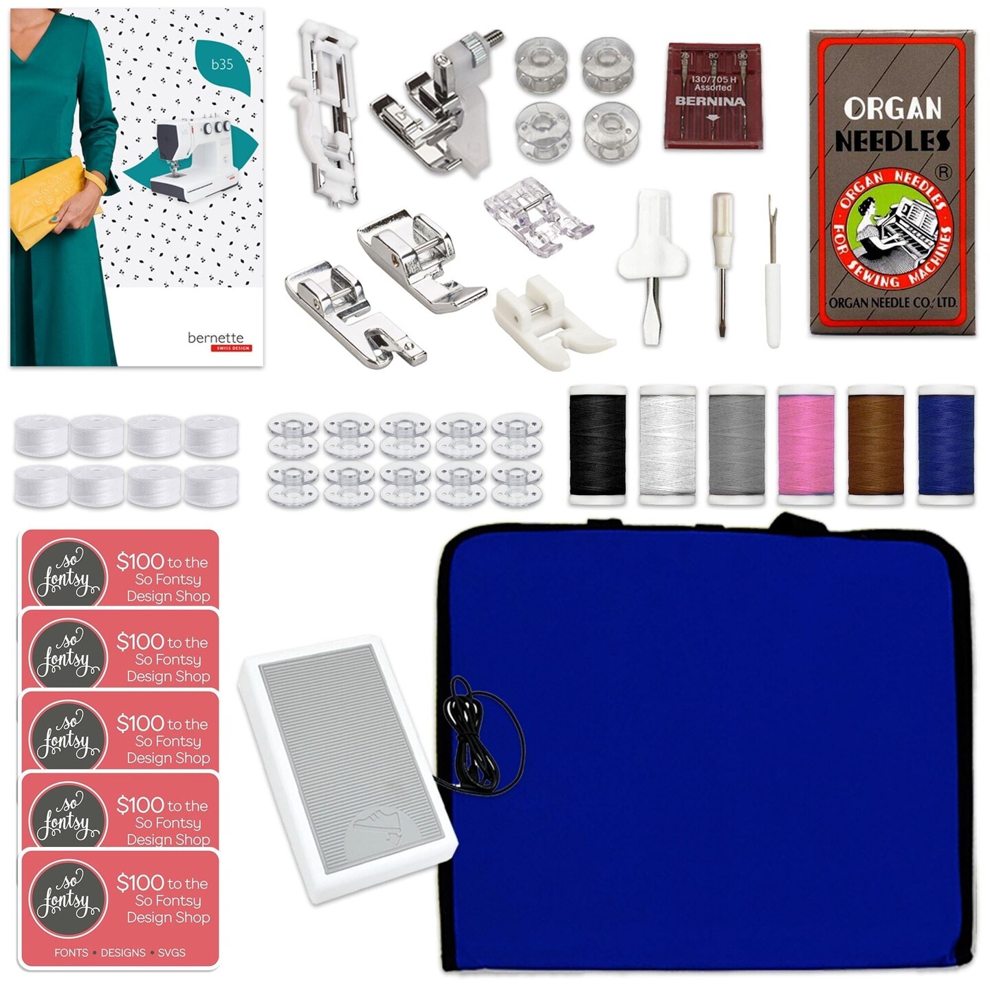 Bernette B35 Sewing Machine Deluxe Bundle by The Fashion Class