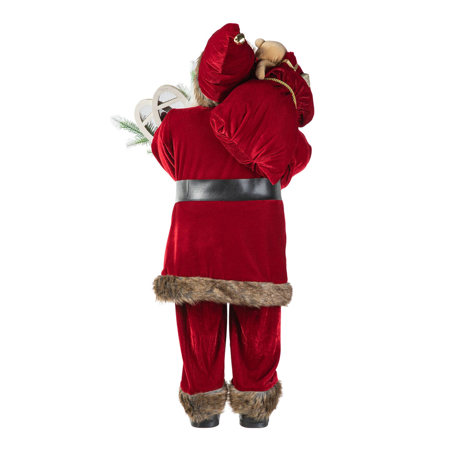 35&#x22;H Oversized Faux Fur Christmas Santa Figurine