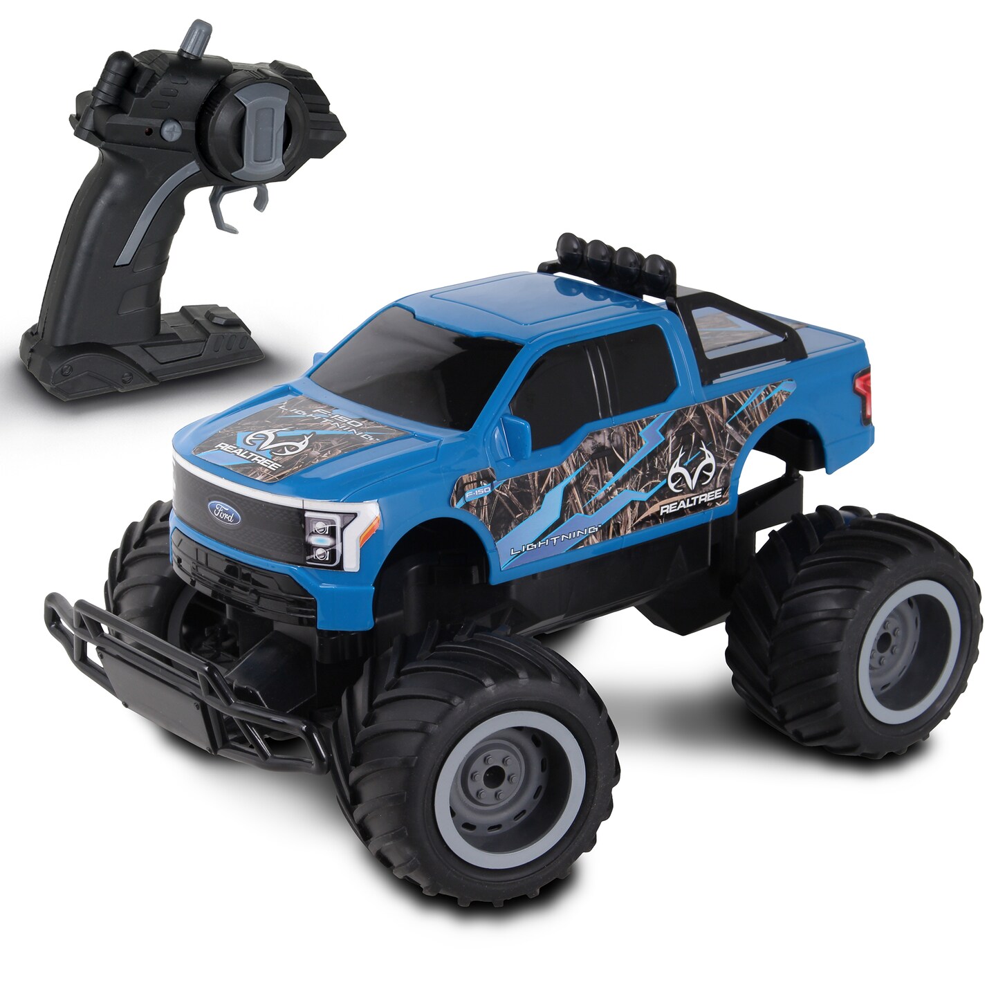 RealTree: RTR RC - Ford F-150 Lightning - Blue - 2.4 Ghz High Performance for Donuts &#x26; Wheelies, Turbo Boost, Ready-To-Run Radio Controlled Vehicle