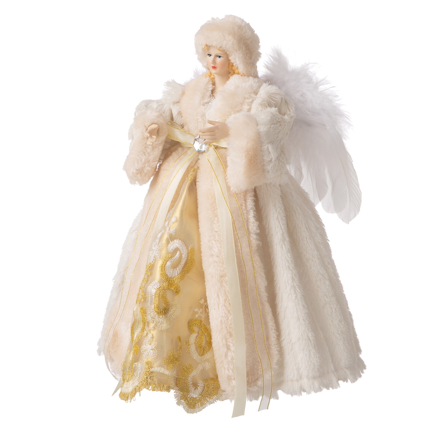 Set of 2 12&#x22;H Chrismas Decor Angel Tree Top