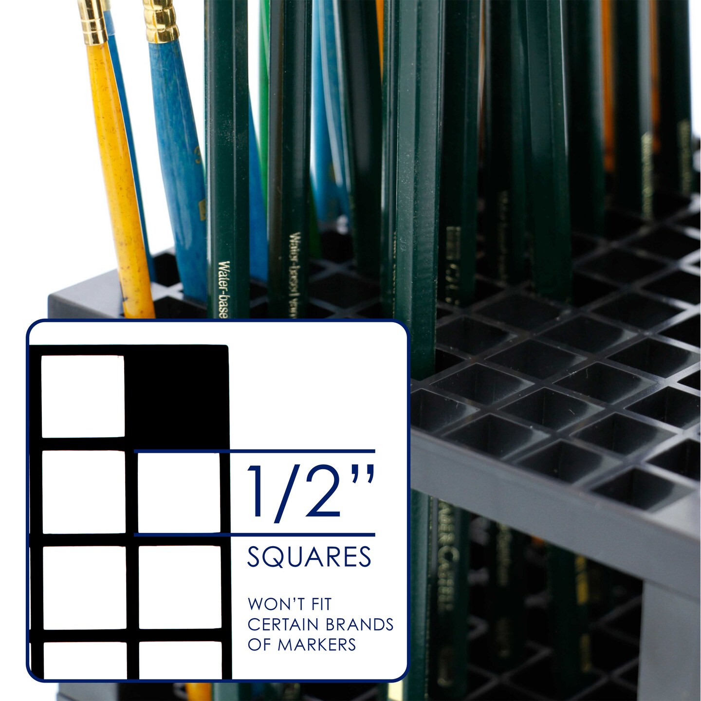 96 Hole Plastic Pencil &#x26; Brush Holder - Desk Stand Organizer Holder for Pens, Paint Brushes, Colored Pencils, Markers