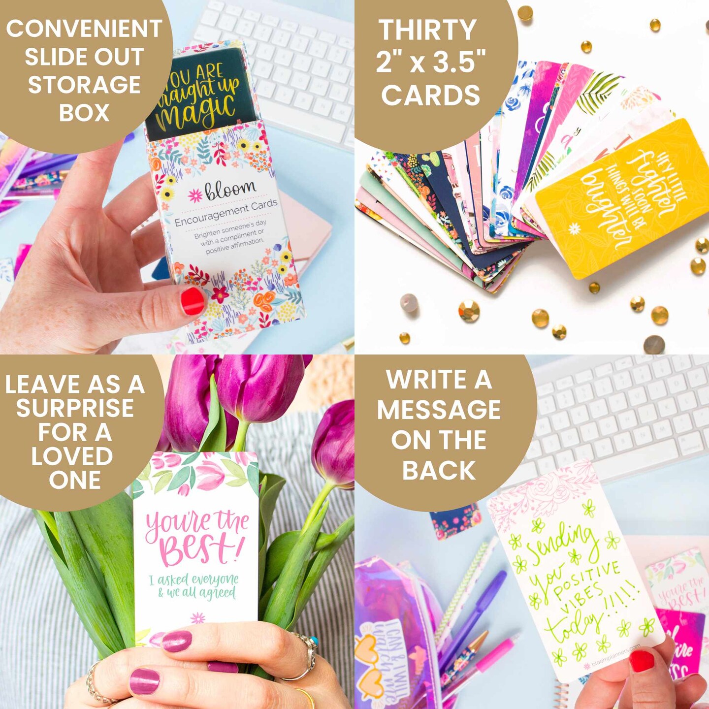 bloom daily planners Card Deck, 2&#x22; x 3.5&#x22;, Encouragement Cards