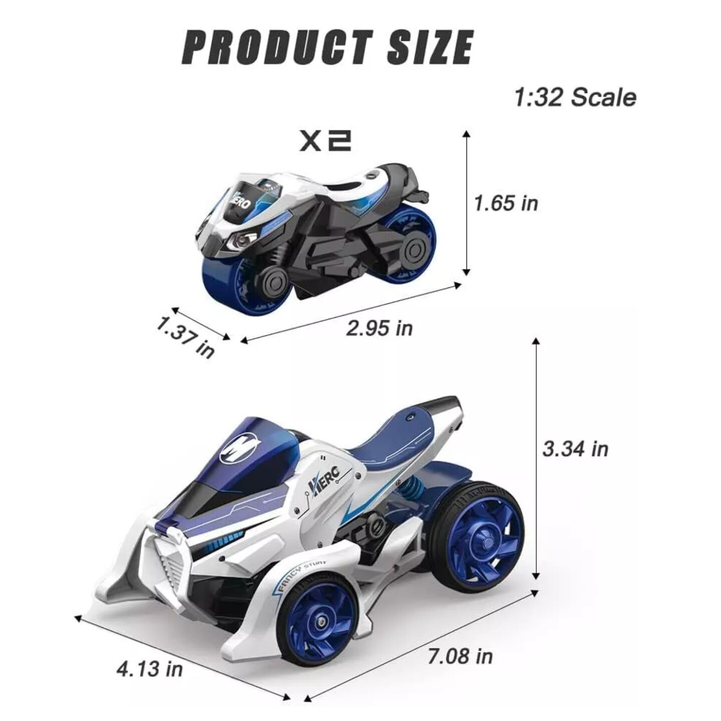 Kitcheniva 3 in 1 Alloy Diecast Pull Back Motorcycle Toys With Sound&#x26;Lights