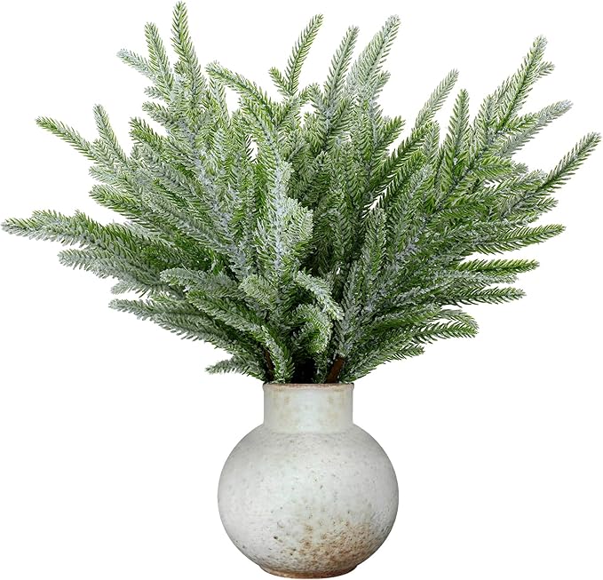 Artificial Christmas Tree Picks Snowy Norfolk Artificial Pine Branches for Vase Christmas Wreath DIY Floral Arrangement Holiday Decor
