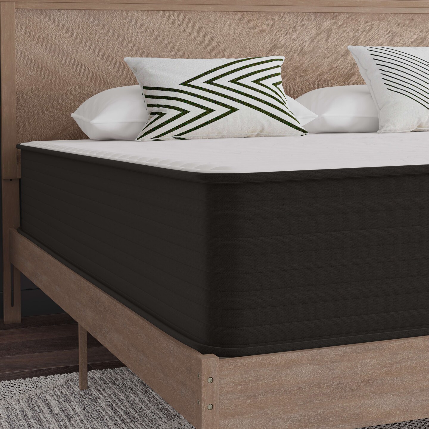 Emma and Oliver Drift 12 Inch Hybrid Mattress, High Density Foam and Pocket Spring Mattress in a Box, CertiPur-US Certified Foam