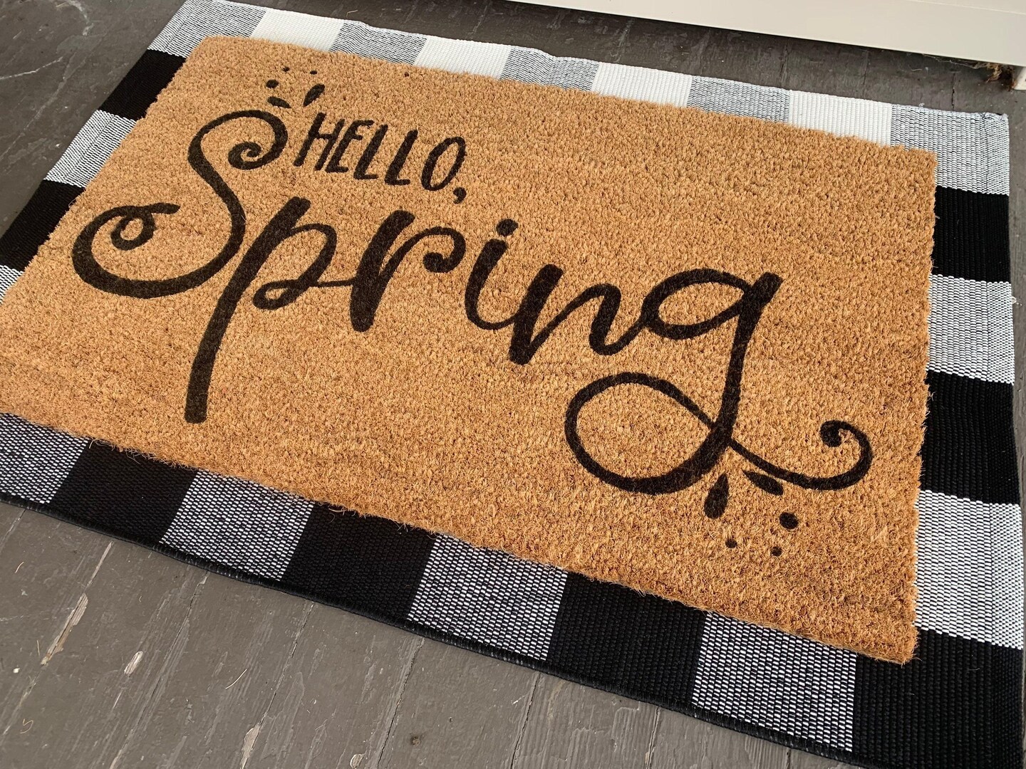 Hello, Spring Outdoor Coir Door Mat