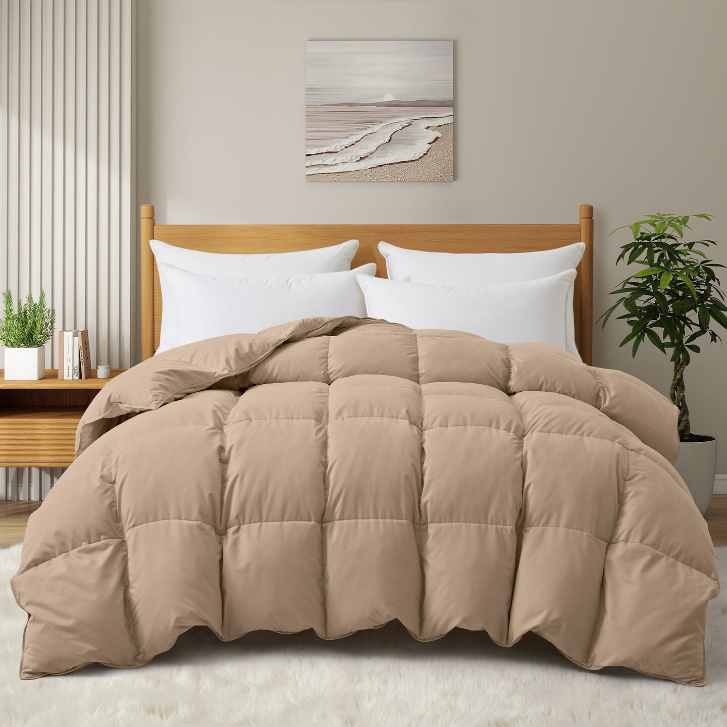 Puredown Winter Down Comforter Heavyweight Quilted Ultra Soft Twin Full King