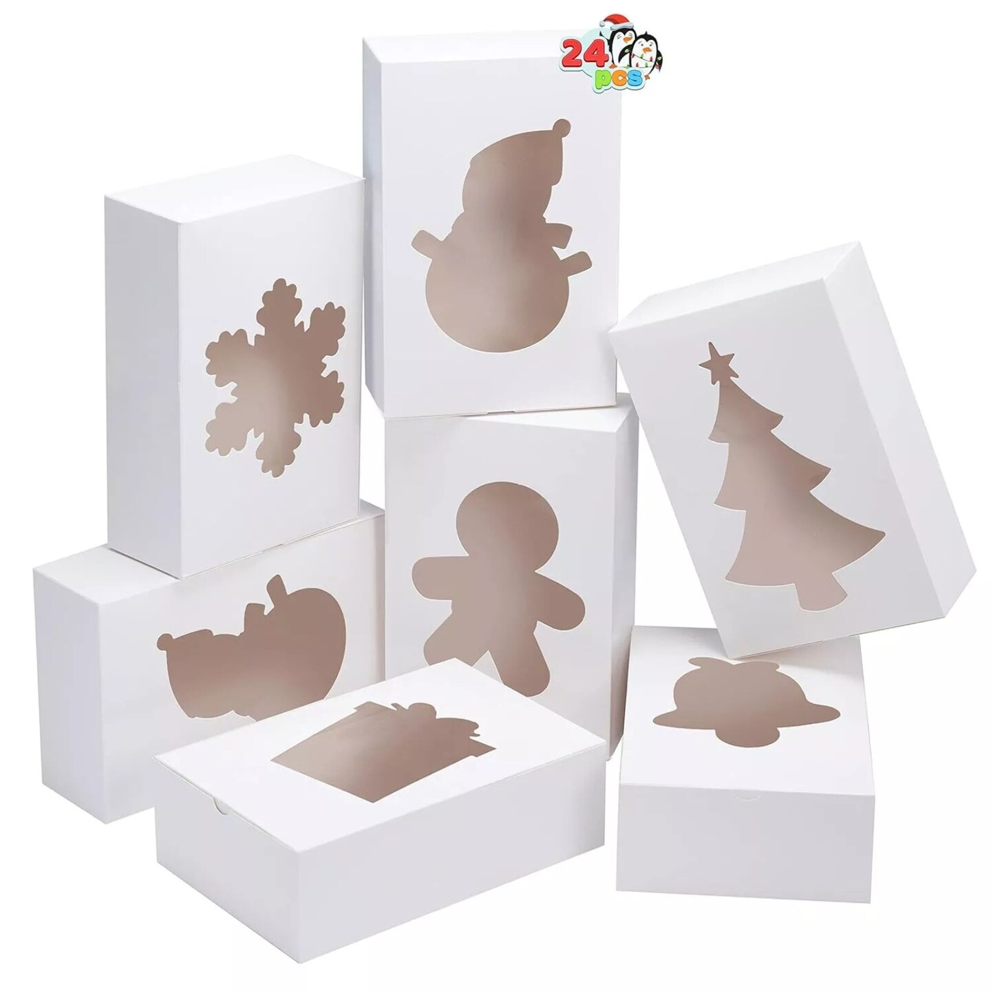 Kitcheniva 24 Pcs Plain White Treat Christmas Cookie Boxes Gift
