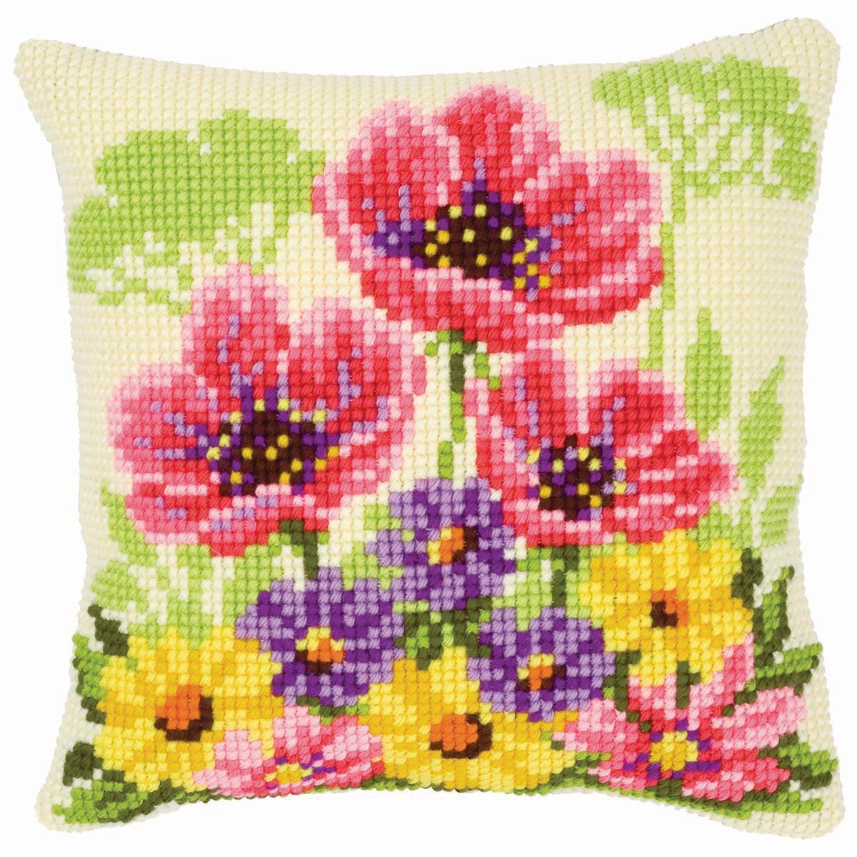 Vervaco  Flower Field Pillow Cover Needlepoint Kit