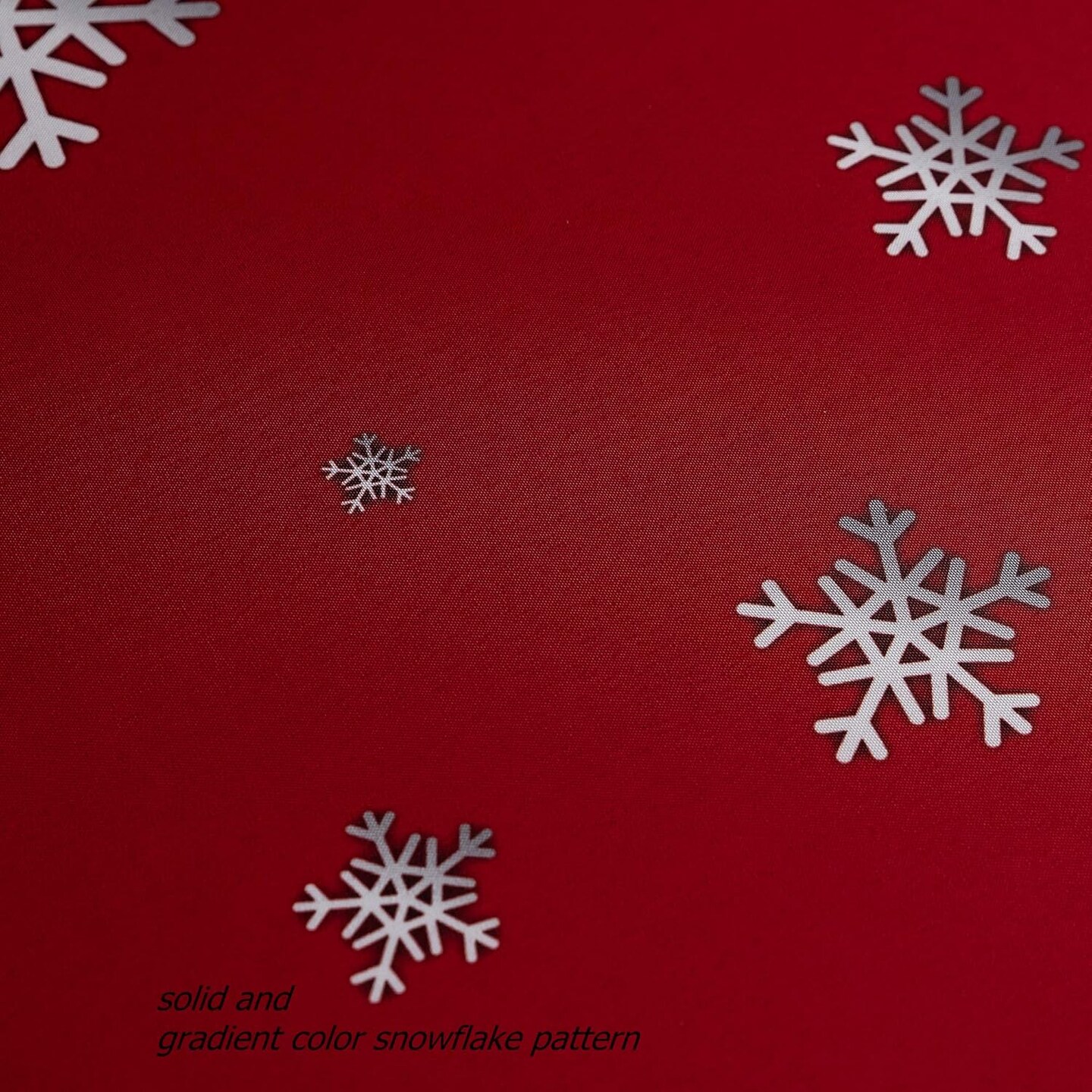 Decorative Christmas Tablecloth, Wrinkle and Water Resistant Holiday Table Cloth for Square and Rectangle Tables, Polyester Fabric Red Table Cover 60 x 102 Inch, Gradient Solid Snowflake