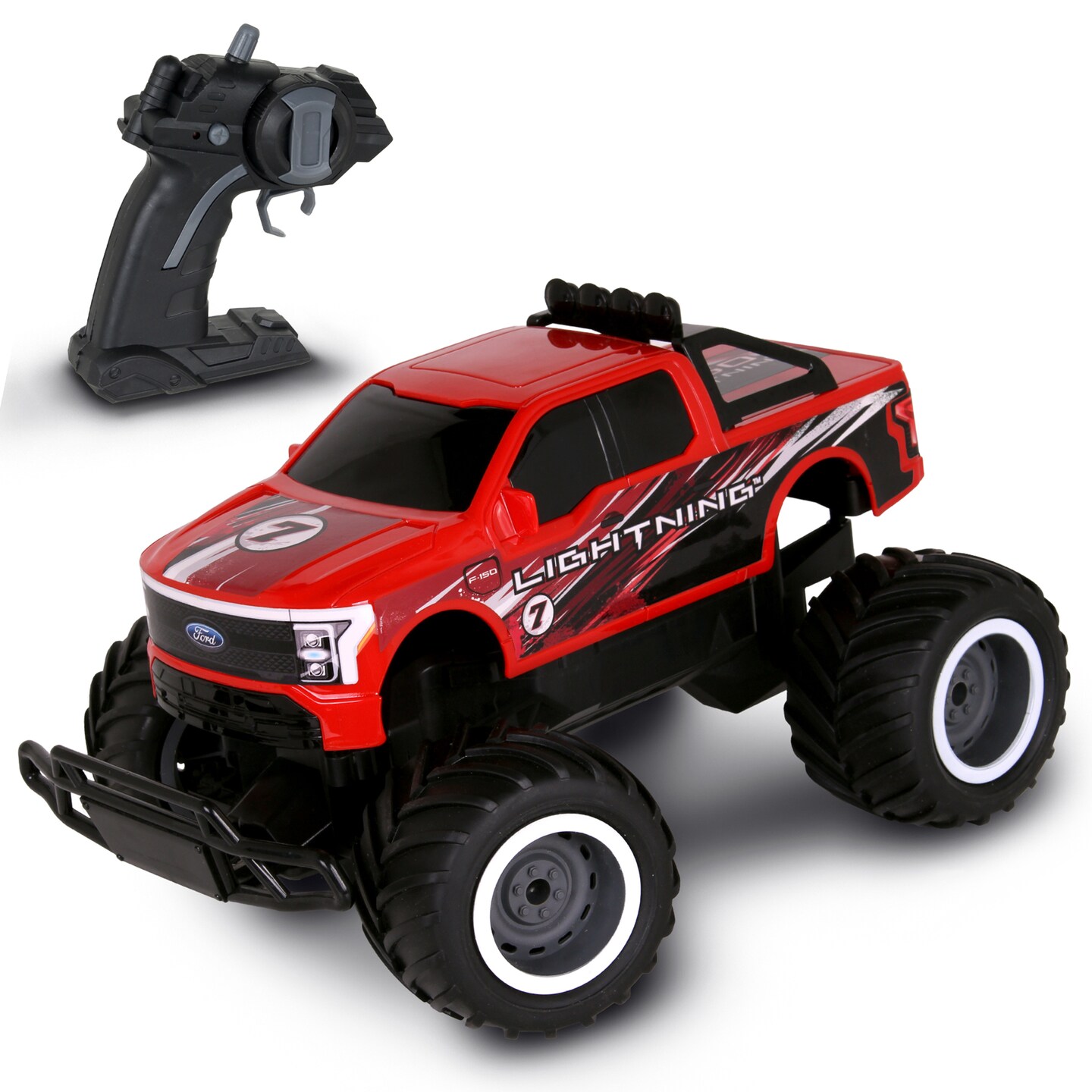 Mean Machines: RTR RC - Ford F150 Lightning - Red - 2.4 Ghz High Performance for Donuts &#x26; Wheelies, Turbo Boost, Ready-To-Run Radio Controlled Vehicle
