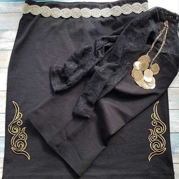 Pair of Caravaggio Scrollwork Iron On Embroidered Applique/Patch