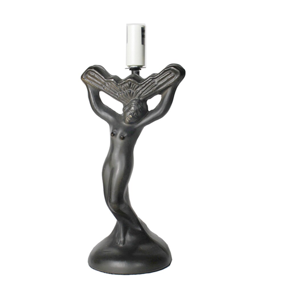Athena Fan Table Lamp Base Zinc Alloy - Dark Bronze Finish 9.6" Tall