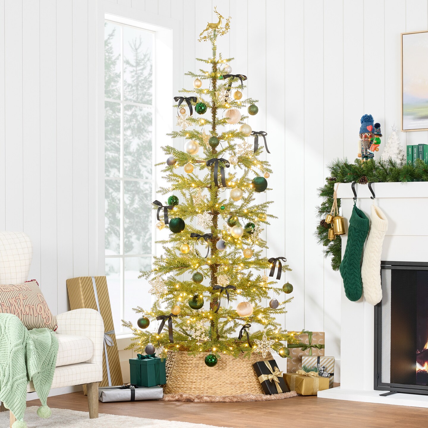 Best Choice Products Pre-Lit Sparse Christmas Tree w/ 2-in-1 LED Lights, Cordless Connection