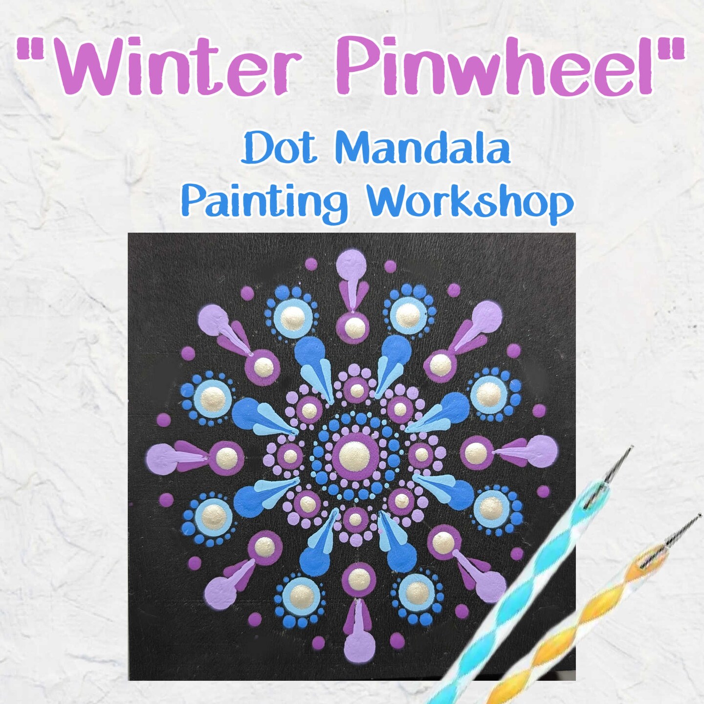 "Winter Pinwheel" - Dot Mandala Painting