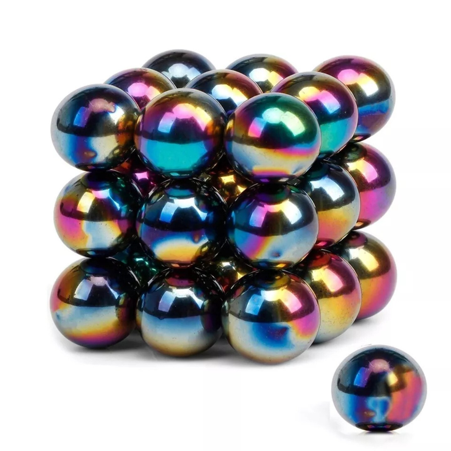 Kitcheniva 28Pcs Magnet Rainbow Balls Fidget Hematite Stones Toys GIft DIY 20mm