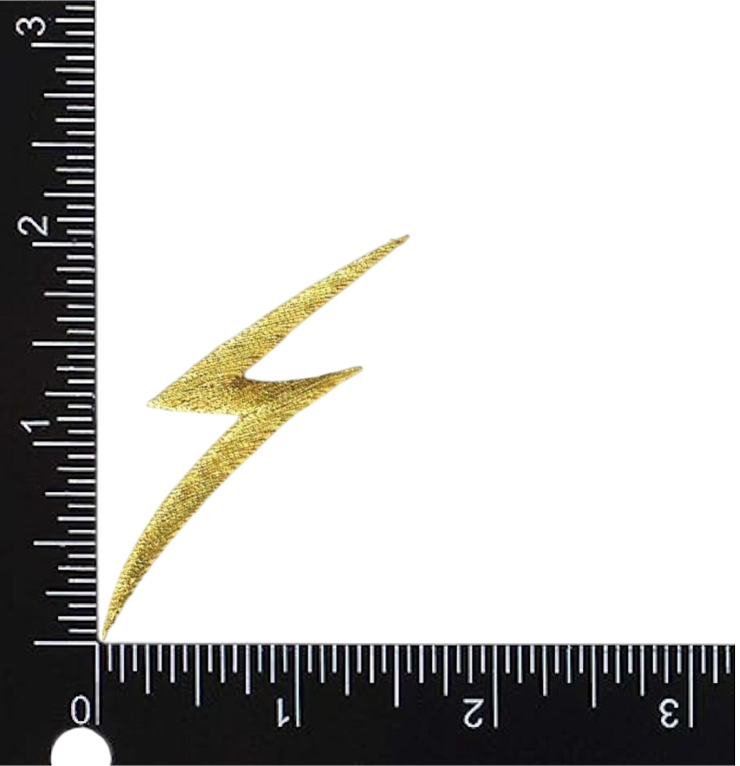 (Set of 3) Gold Lightning Bolt, Embroidered, Iron on Patch