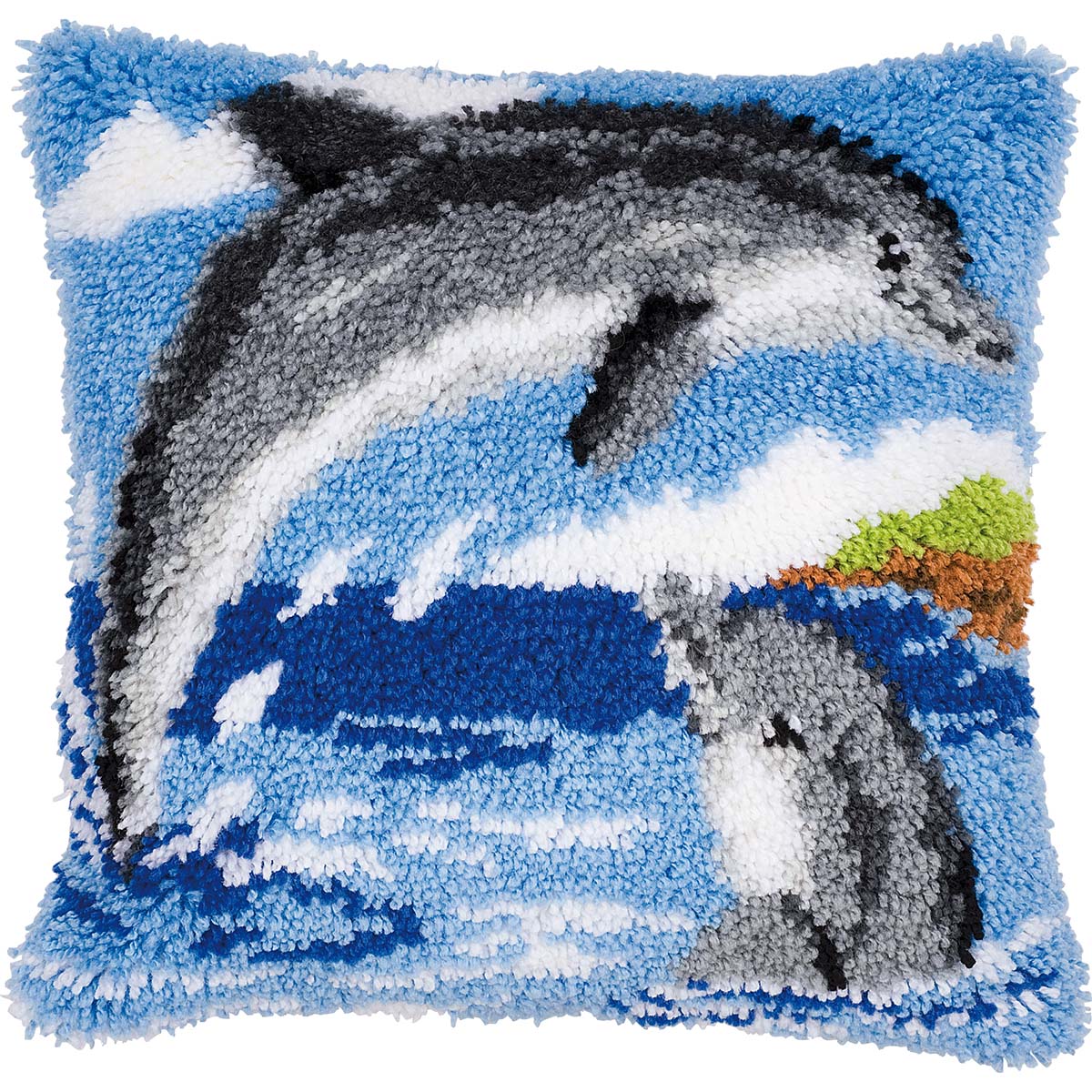 Vervaco  Dolphin Pillow Cover Latch Hook Kit