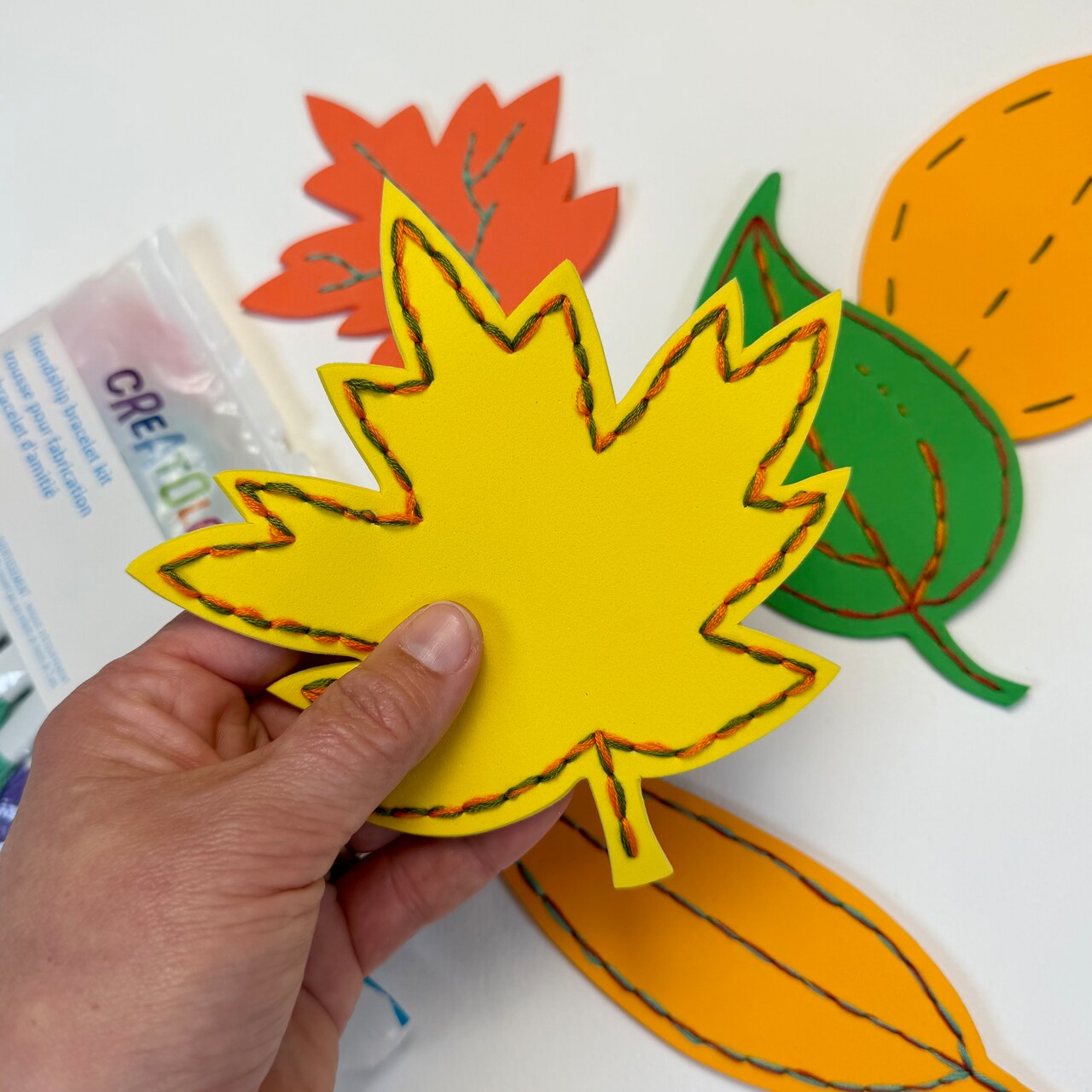 Kids Club: Embroidered Leaves