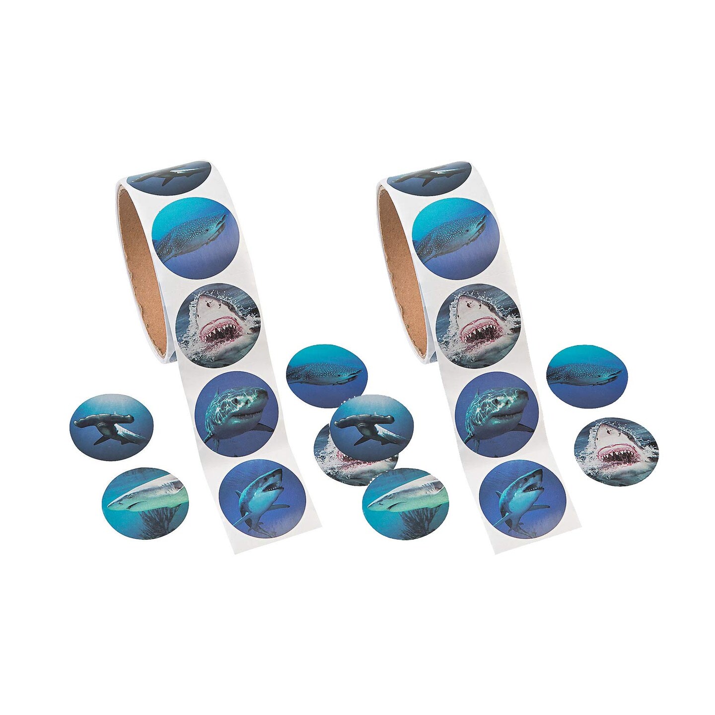 Realistic Photo Shark Sticker Roll 100 Pc