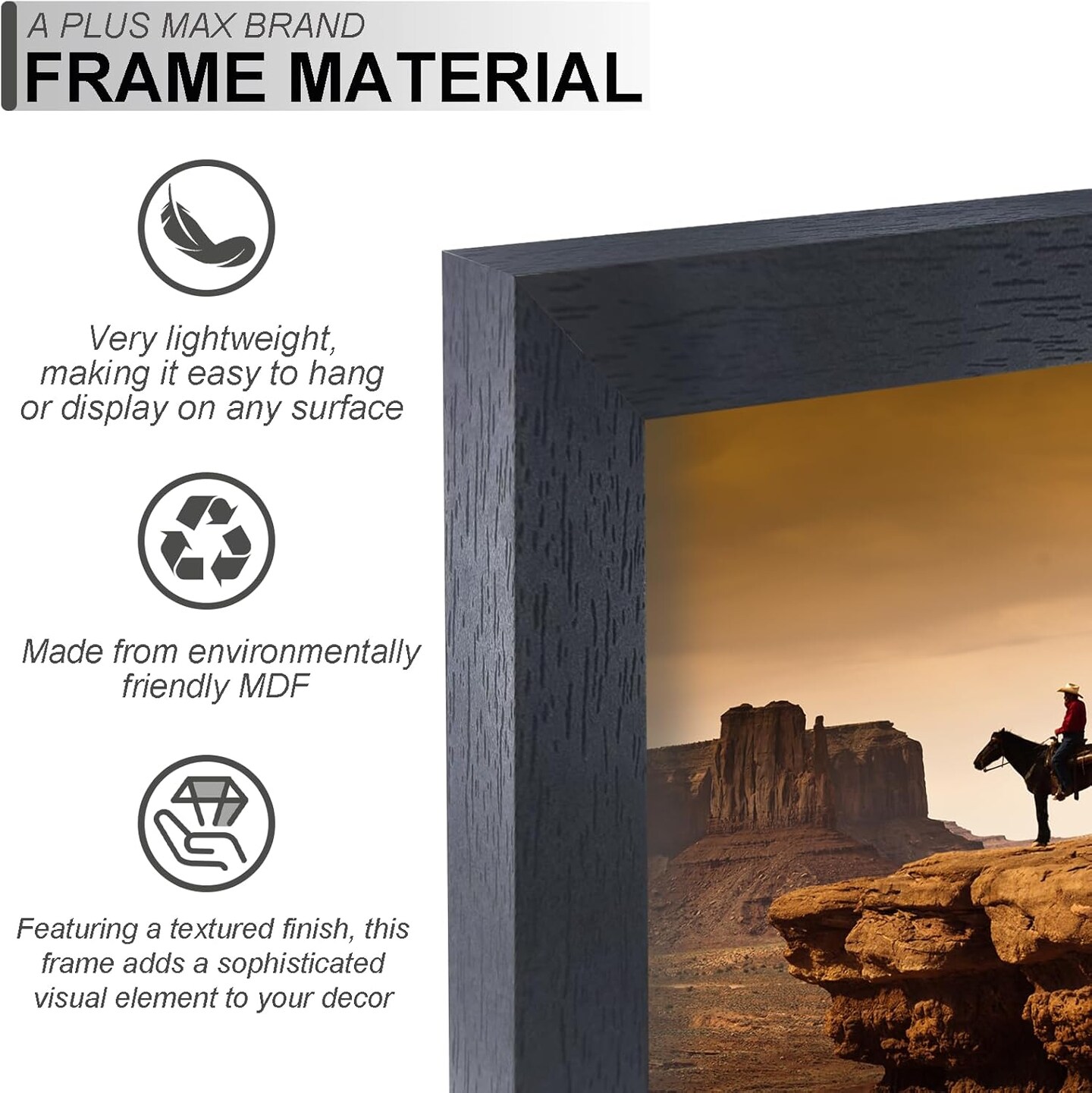 11x14 Picture Frame, Black Engineered Wood Frame for 11 x 14 Inch Picture Poster Photo, Light Weight 11 by 14 Frame with Wood-grain for Wall - 1 Pack/Black/11 x14