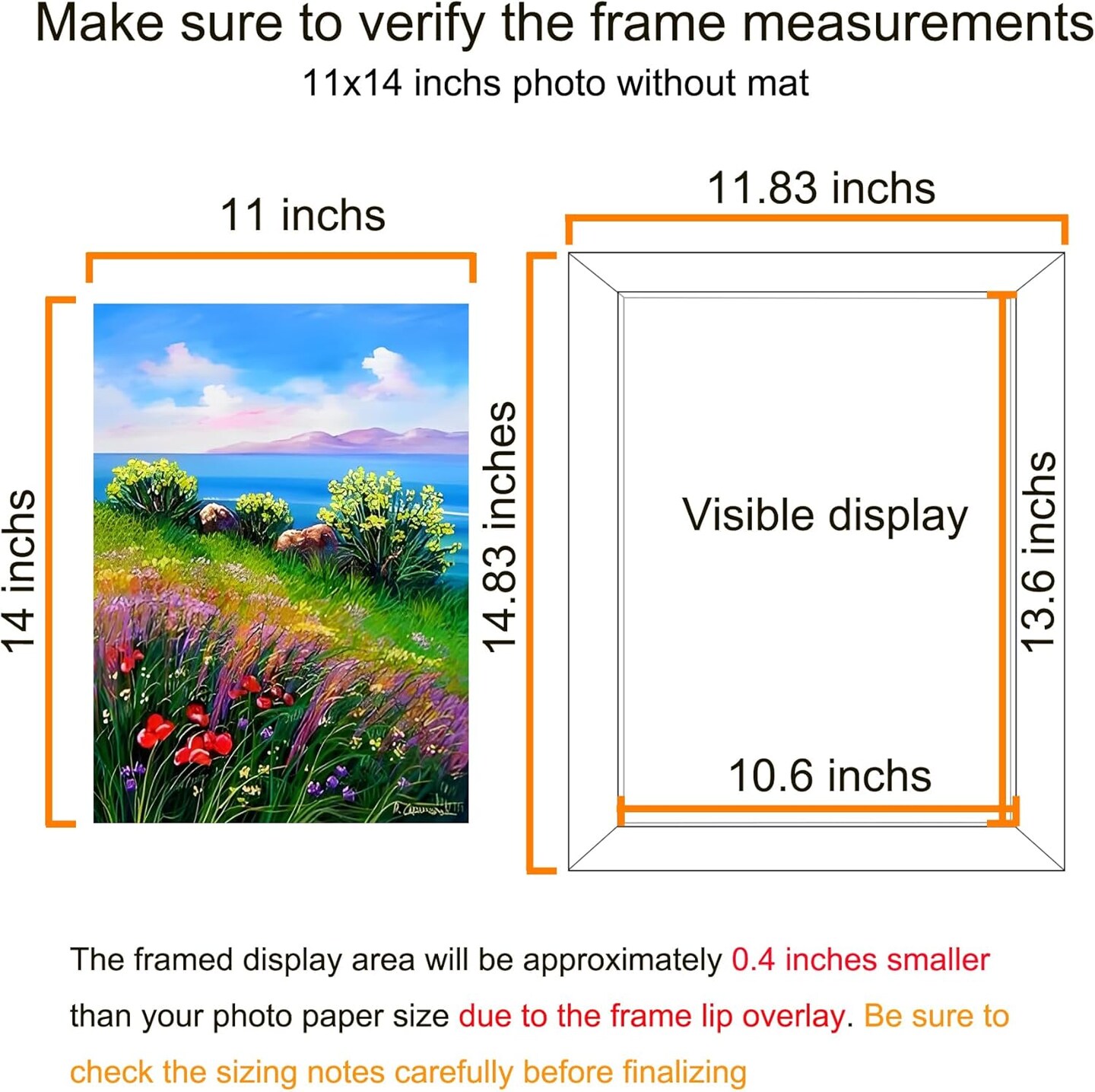 11x14 Picture Frame Wall Hanging Photo Frame, Black, 1 Pack