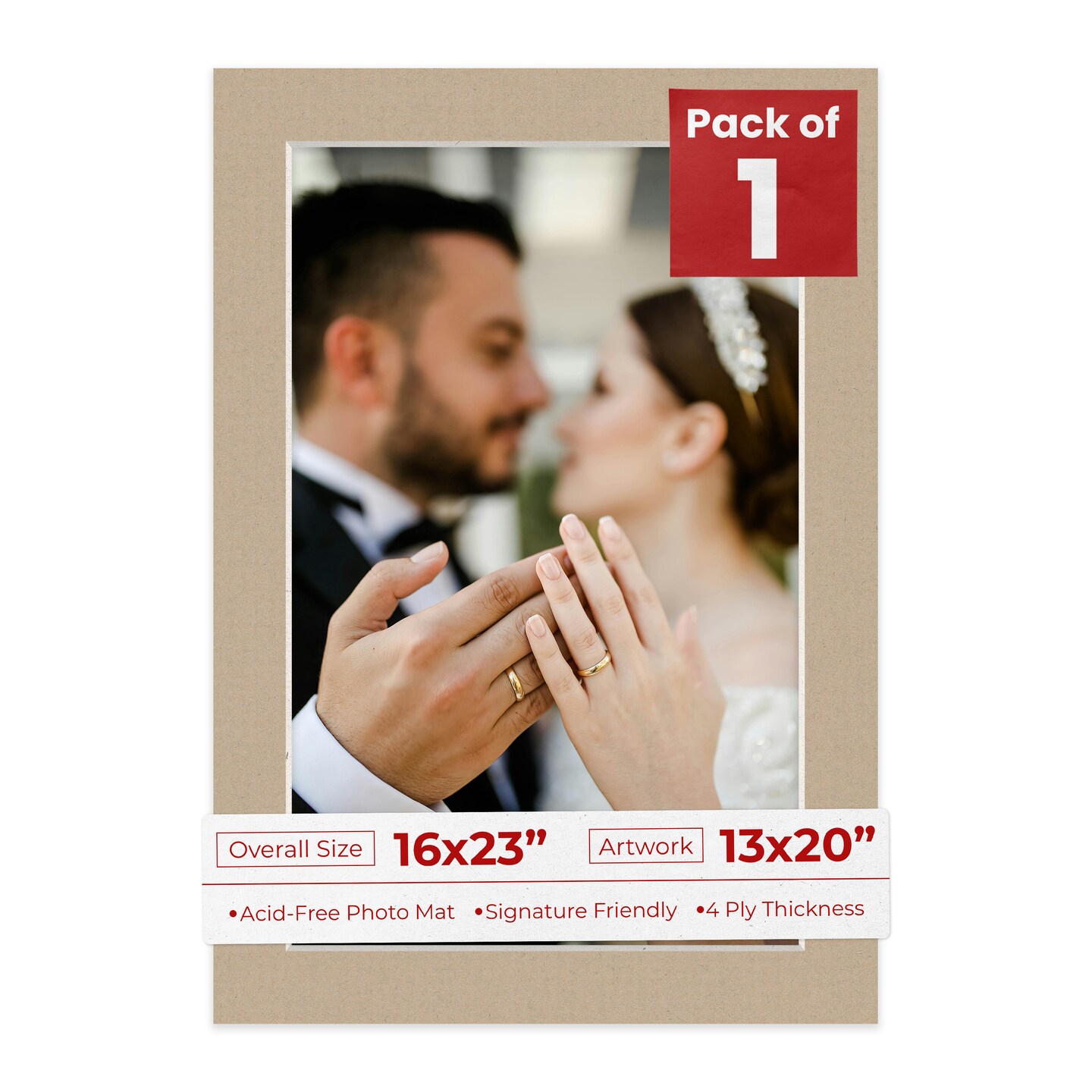Tawny Brown Mat Board for 16x23 Frames - Fits 13x20 Photos, Color ...