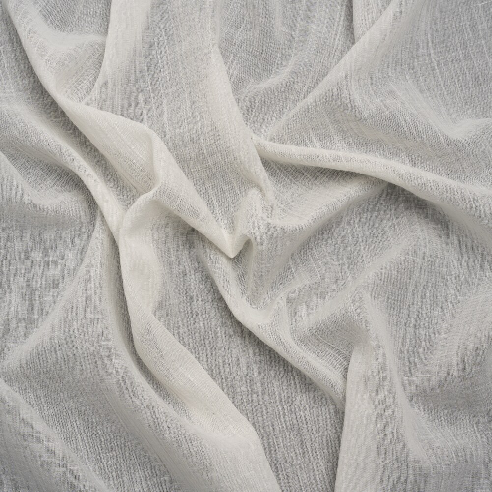 1 Yard Famous Australian Designer White Crinkled Cotton Linen Gauze Fabric