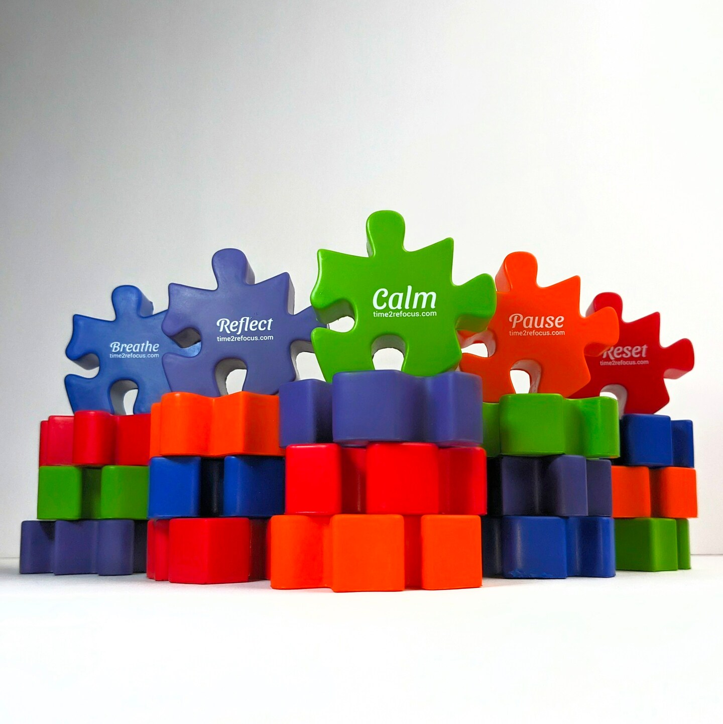 Stress Relief Fidget Puzzle Pieces - Refill Packs, Mixed Colors