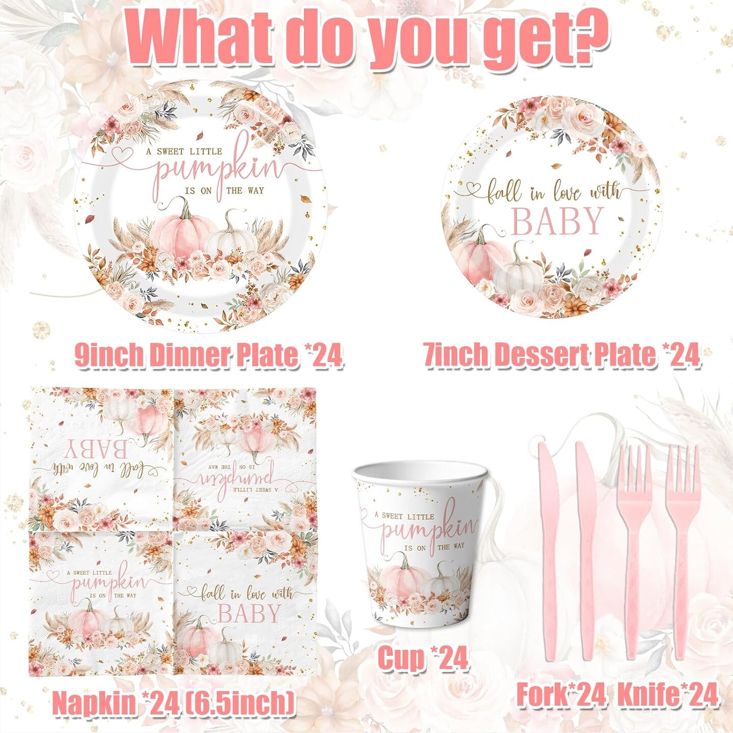 Baby Shower Decorations Tableware Girl