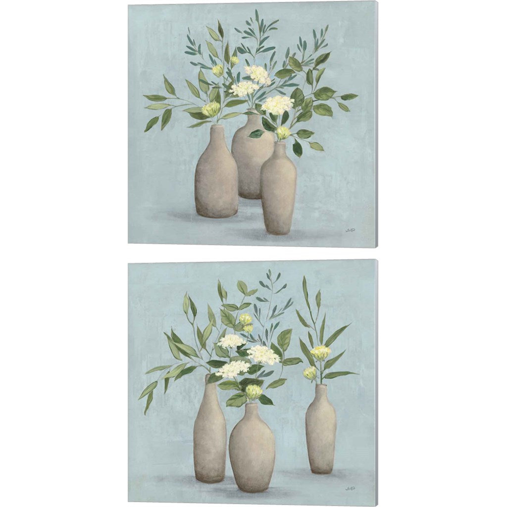 Natural Bouquet Blue by Julia Purinton, 2 Piece Canvas Art Set
