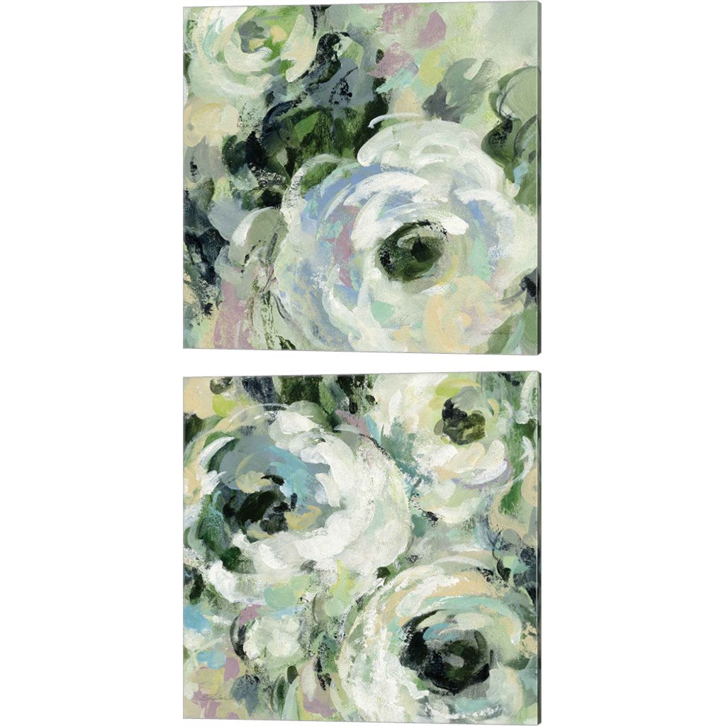 Sage and Lavender Peonies by Silvia Vassileva, 2 Piece Canvas Art Set