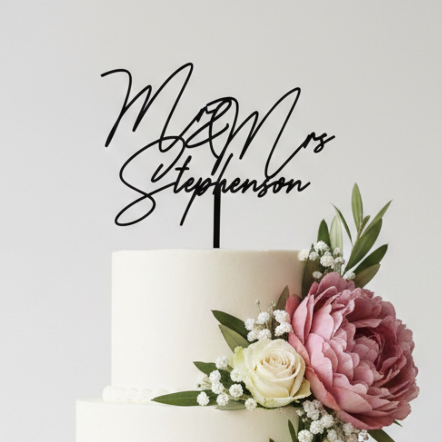Personalized Wedding Cake Topper | Custom Mr and Mrs Name, Wood or ...