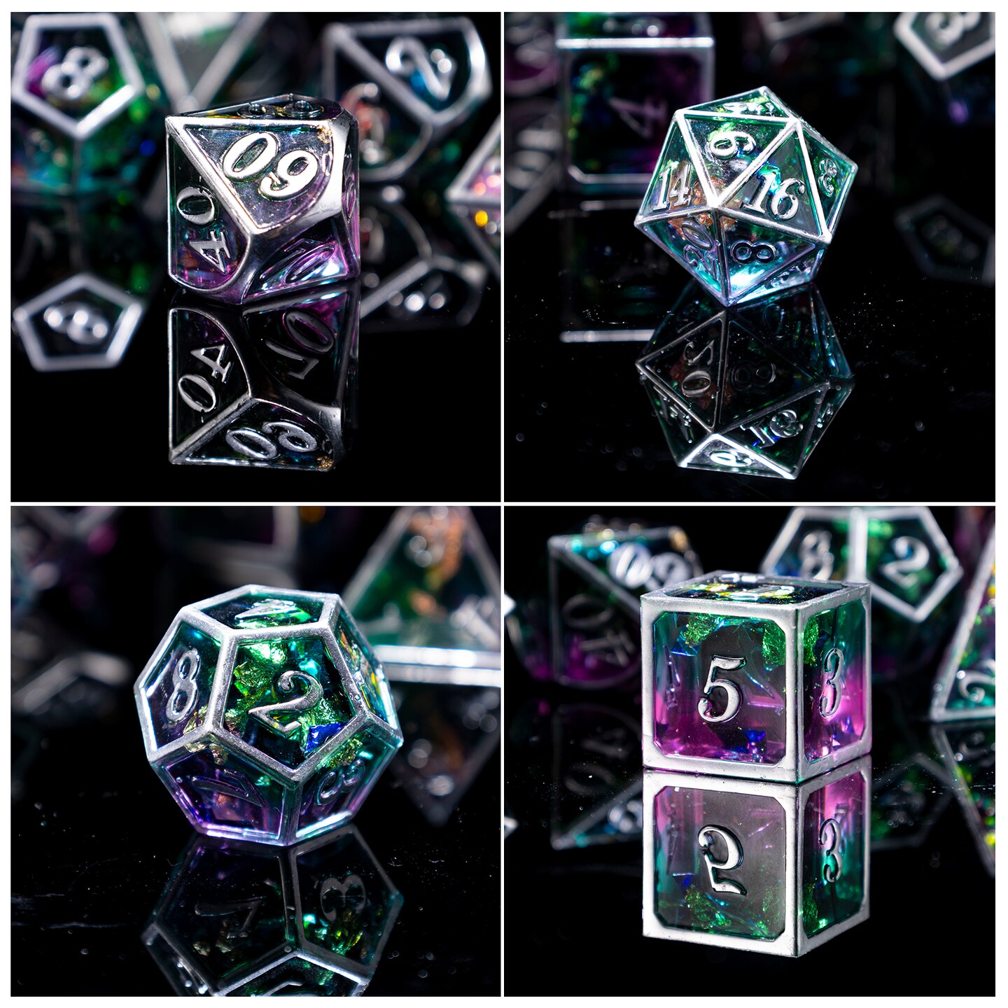 LET&#x27;S RESIN Upgraded Dice Resin Molds, Large DND Silicone Dice Molds for Resin with 7 Cavities, Polyhedral Stereoscopic Game Dice Epoxy Resin Molds for DIY Dices Making, Table Board Game