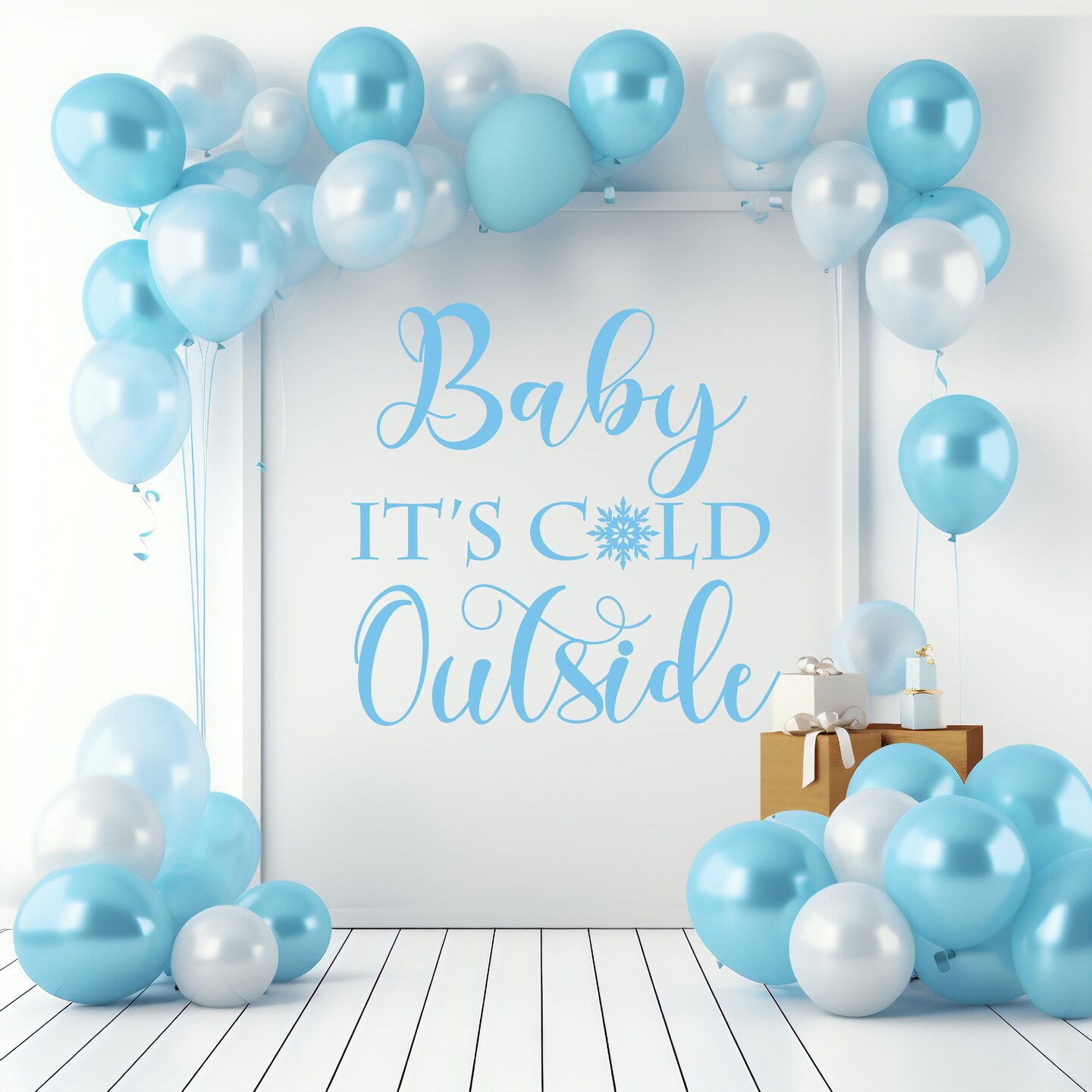 Baby It's Cold Outside Winter Baby Shower Backdrop Vinyl Decal - Themed  Vinyl Decal for Baby Showers and Nursery Decor a050 | MakerPlace by Michaels, image size:1080x1080