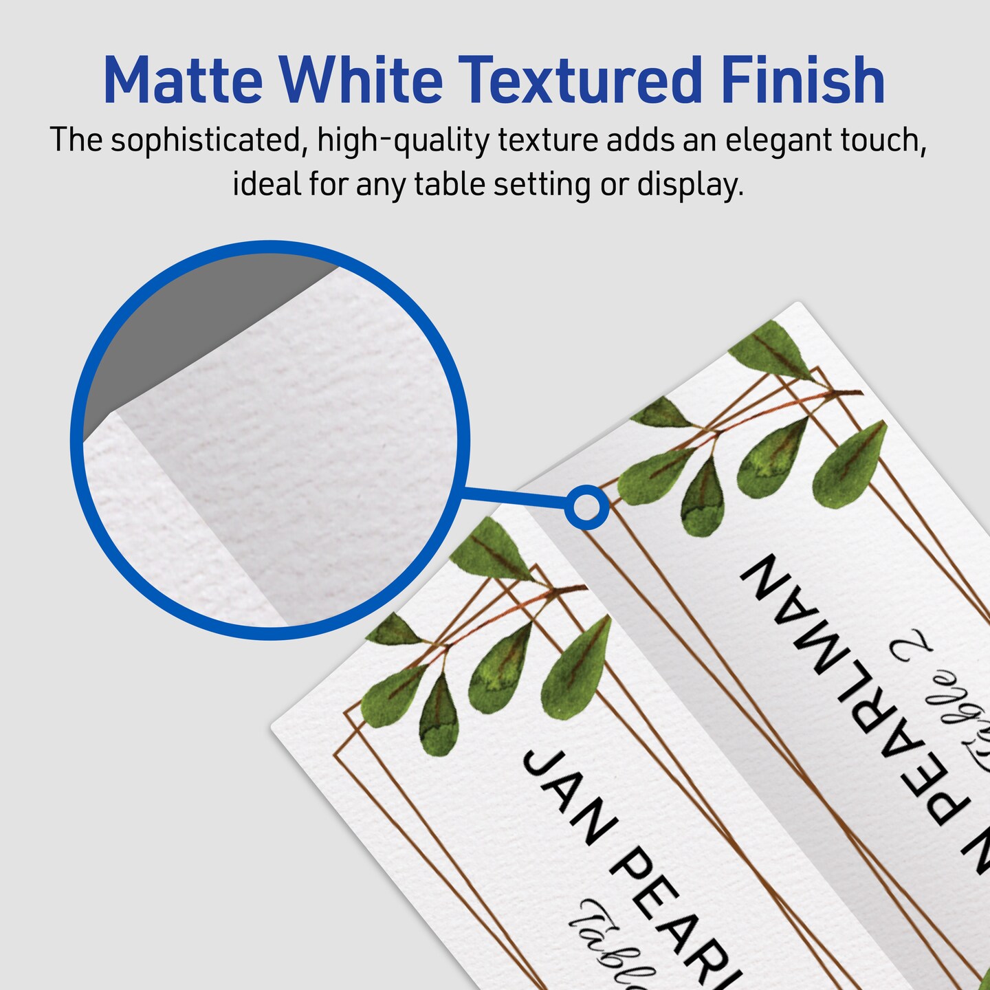 Avery Printable Place Cards with Sure Feed Technology, 1-7/16" x 3-3/4", Matte White, 150 Blank Tent Cards for Laser or Inkjet Printers (5011)